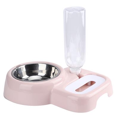 Plastic Pet Food Water Bowl Feeding Automatic Feeder Drinking Fountain for Small Dogs CatsPink