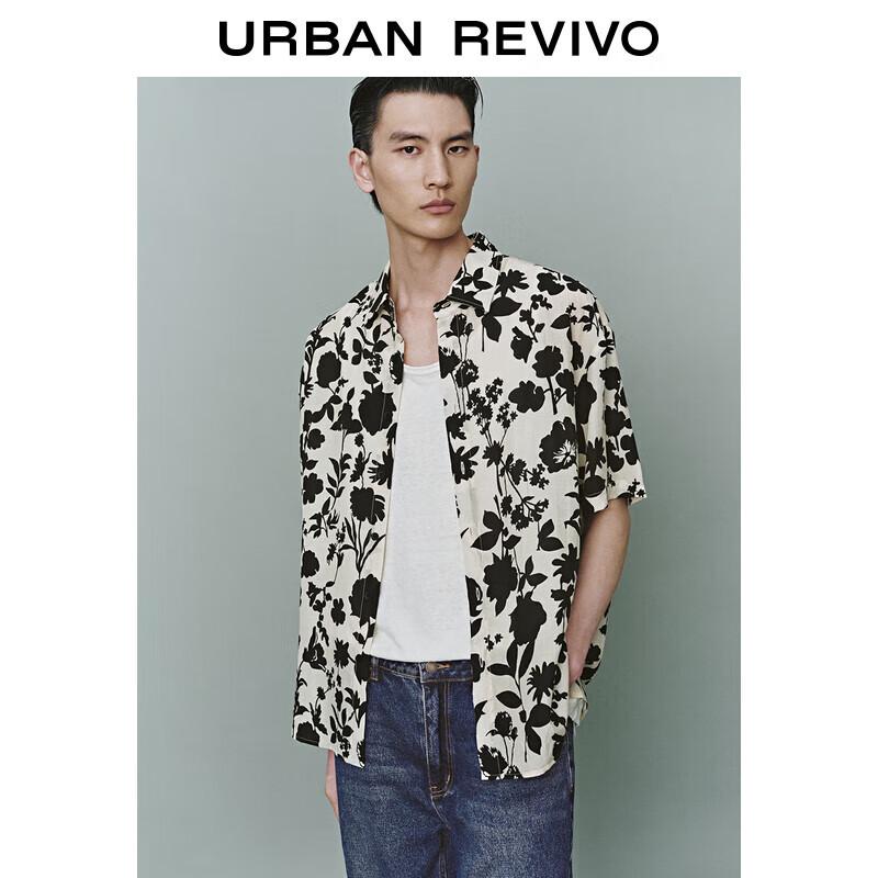 UR Men s Summer Color Block Print Casual Shirt M
