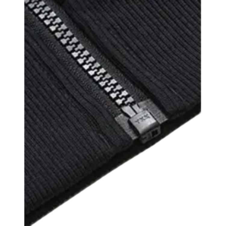 Fila Fleece Collar Knitted Straight Logo Print Jacket Men Jacket Legendary-Blue F51M348532ANV