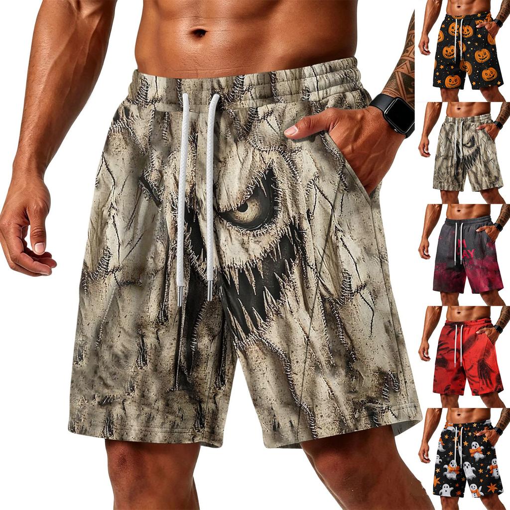 Herren lockere Shorts mit Taschen - Schichtstoff Fitness Training Strandshorts
