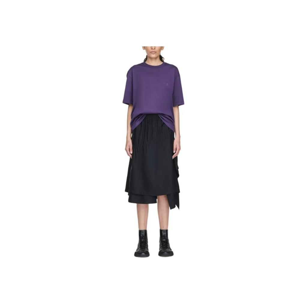 Y-3 Logo Crew Neck Short Sleeve T-Shirt Unisex T-Shirts Purple KA9777