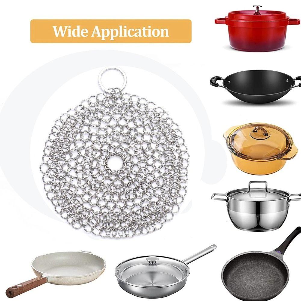 Reusable Kitchen Cleaning Ring Net 316 Stainless Steel Washing Net  Cleaning Brush