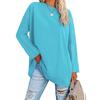 T-shirt Taglia Grande Monocolore, Top Casual a Maniche Lunghe Girocollo Primavera e Autunno, Abbigliamento Taglia Grande da Donna