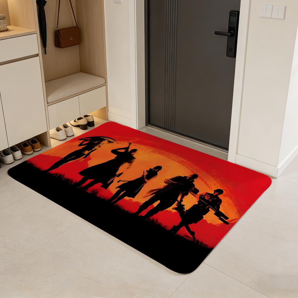 game D-Devil May Cry Floor Mat Flannel Door Mat Non-Slip Absorbent Washable Indoor Home Rug
