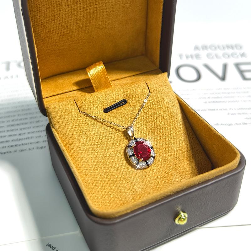 S925 Silver Necklace with Natural Topaz/Crystal Pendant, Colorful Gemstone Jewelry for Women