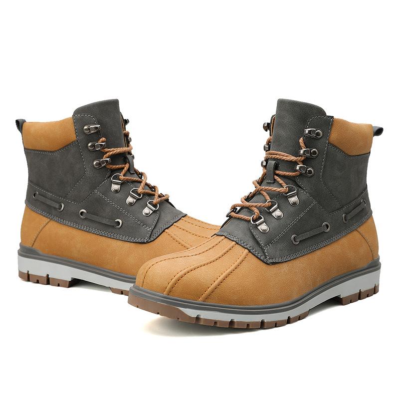 Autumn and winter large size men's high-top tooling snow boots outdoor versatile velvet warm Martin boots