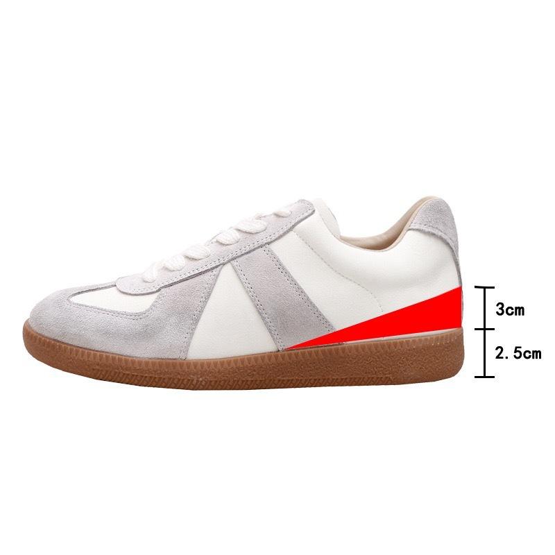 Cowhide Version~ Spring and Autumn German Training Shoes Women's Genuine Leather Retro Inner Heightening Platform White Shoes Versatile Sports and Lei