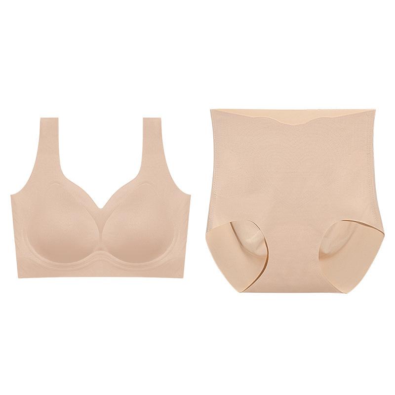 

Female Spring Big Chest Show Small Gather The Assistant Milk To Prevent Drooping No Trace Breathable Underwear Suit M телесный