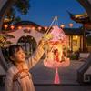 Chinese Style Mid-Autumn Festival Lantern Handmade Light-Up Lantern Handheld Lantern  Photo Props