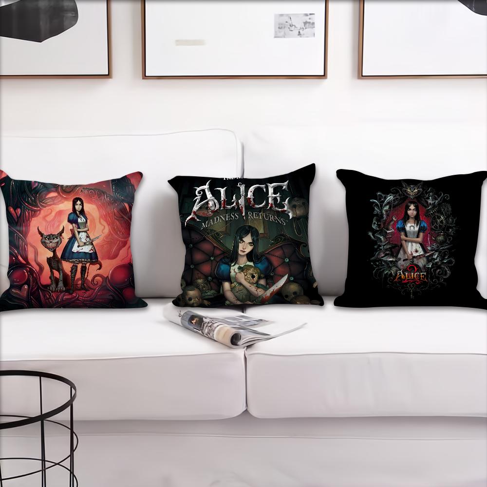 Game A-Alice M-Madness Returns Cushion Cover Pillow Cover Decoration Room Home Sofa Living Office Car Nordic Simplicity