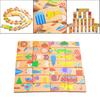 28 Pieces of Wooden Dominoes, Puzzle, Toy, Colored Animal Pattern