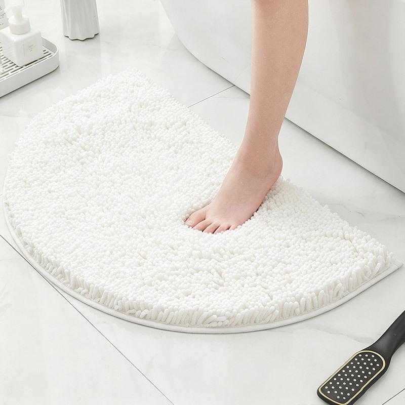 Bathroom Non-Slip Floor Mat Door Mat Absorbent Carpet Bathroom Door Mat Chenier Encrypted Semicircular Foot Mat