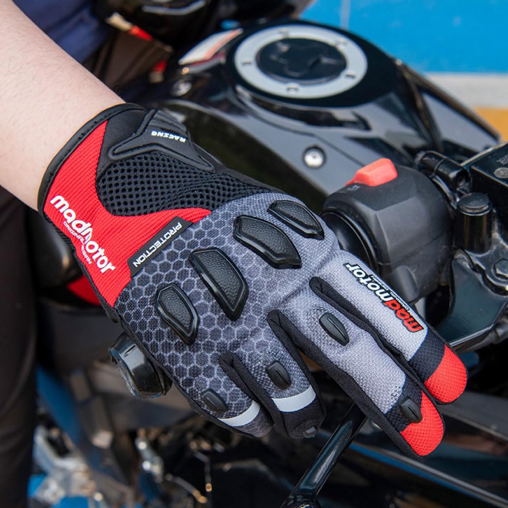 MT21 Motorcycle Riding Smartphone XL Size Gloves, Compatible, Black,