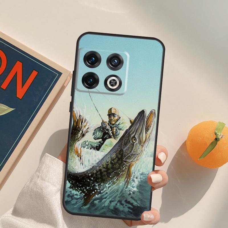 Hecht Fisch Angelköder Box Für OnePlus 13T 10T 10R 12R 13R 15 13 12 11 10 9 Pro Nord CE 5 2 3 4 Lite N20 N30 Hülle