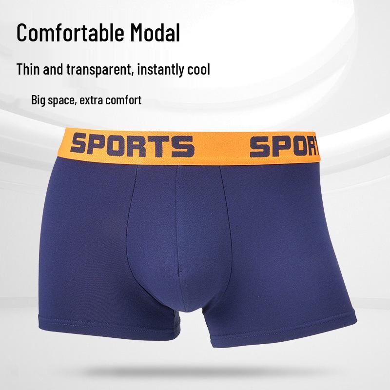 Men's High Elasticity Modal Boxer Shorts - Trendy Sports Personality Briefs