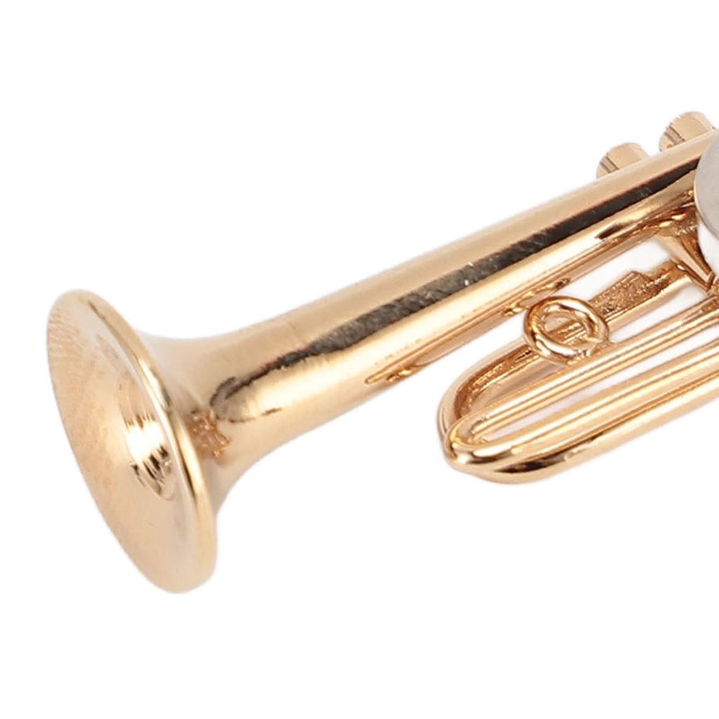 Goldene Trompete Miniatur-Nachbildung Magnet Realistisch Metall Wiederverwendbar Musikinstrument Kühlschrankmagnet