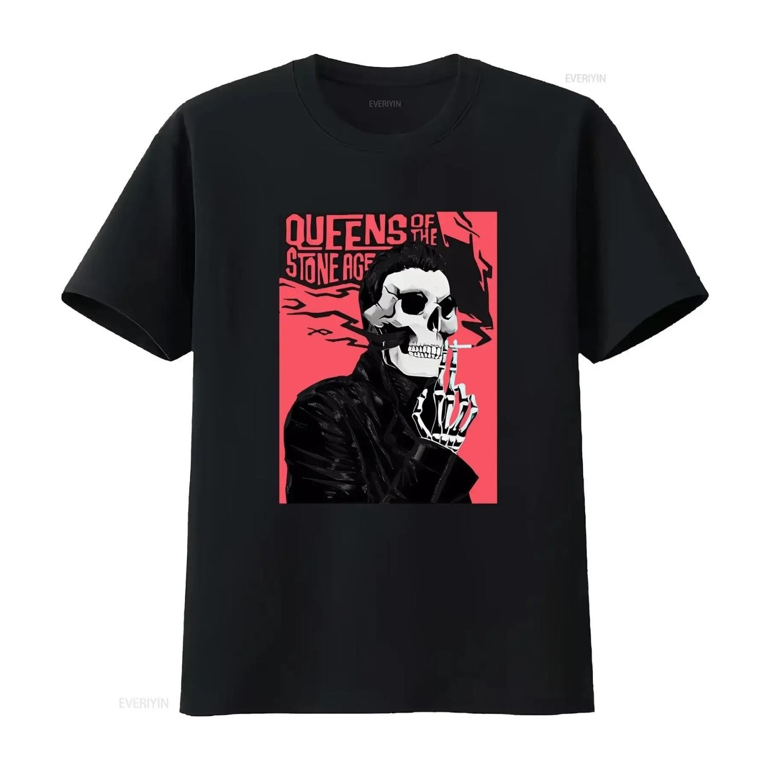 

Queen Of The Stone Age s e Cotton T shirt All Size vintage Washed Stylish Comfortable graphic Stretched homme S чёрный