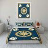 Compass and anchor motifs. Bedding sets Duvet cover sets Duvet covers Pillowcases(1*Duvet Cover 2*Pillowcases without duvet insert)