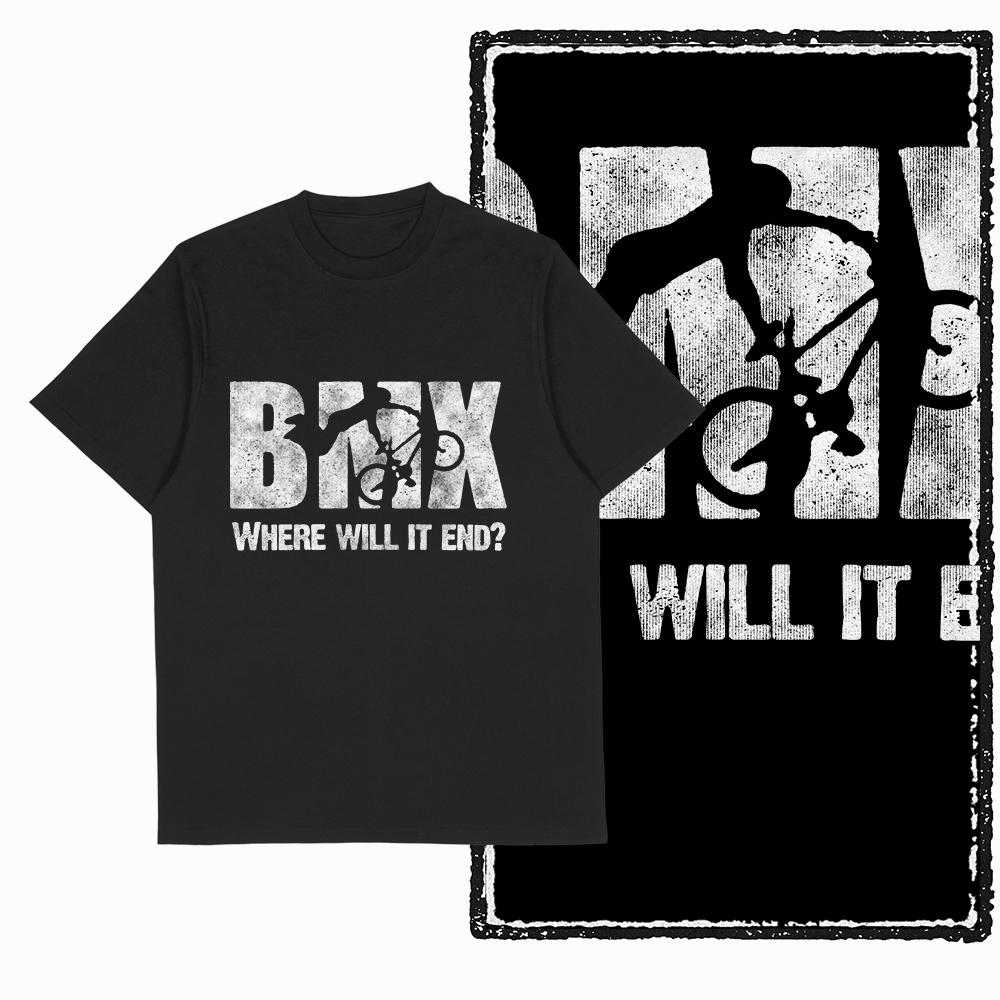 Summer Cotton T-shirt Motorcycle, Bicycle and Other Elements Personalized Printing Suitable for Both Men and Women