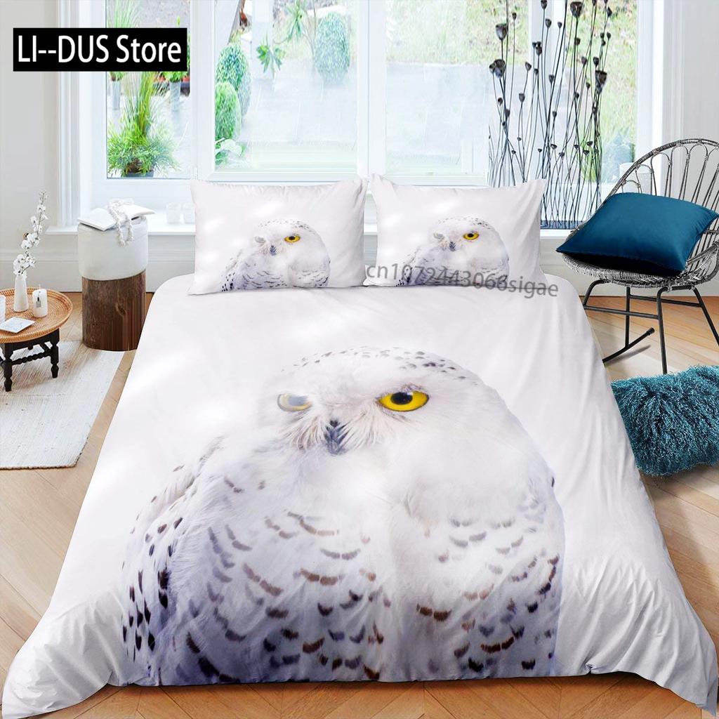 Tribal Duvet Cover Set Owl Bird Design Decorative 3 Piece Bedding Set with 2 Pillow Shams King Queen Full Size for Boys Girls