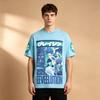 Men's Anime Graphic T-Shirt, Light Blue Base Glaceon Eeveelution Ice Type Print Sleeve Symbol Soft Breathable Otaku Dail