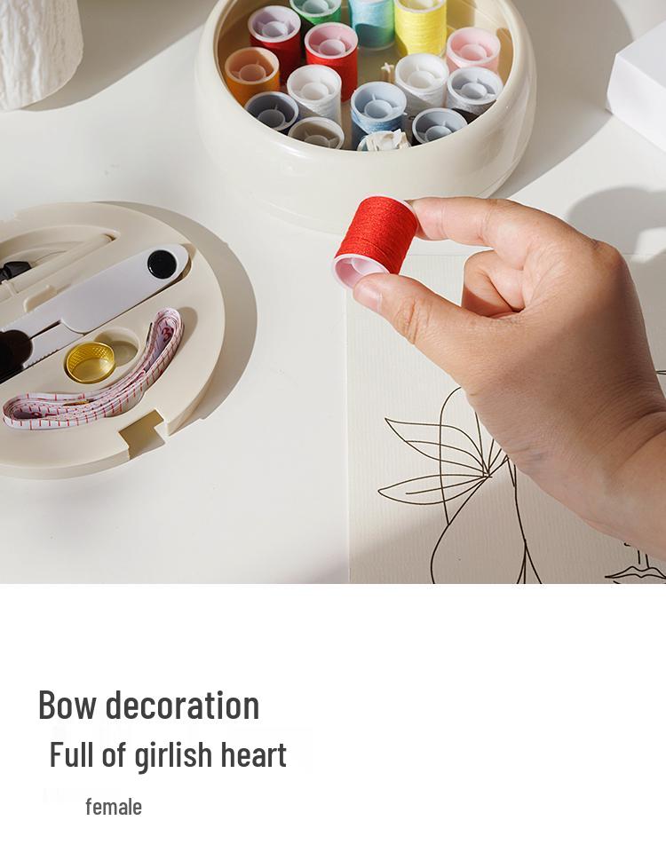 Magnetic Needle and Thread Box: Household Sewing Kit with Press-to-Open Design