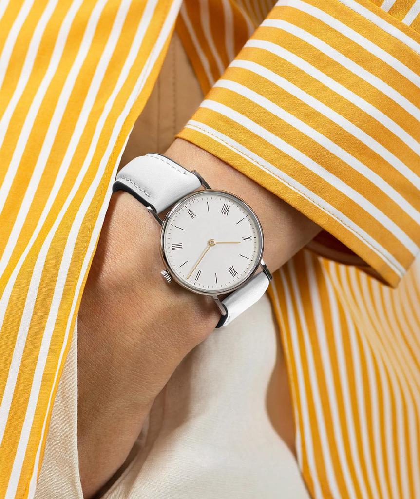 BINLUN Leather Watch Band with Inner Breathable Hybrid Quick Release Watch Smartwatch Unisex Black Rubber, Strap, Strap, (White, 14mm, Buckle)