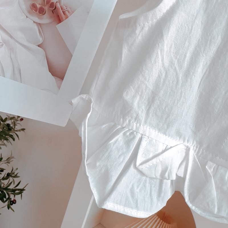 Girls' Set Summer Design Sleeveless Shirt Wide Leg Pants Two-piece Set for Baby Girls