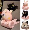 Sleep Cloak Cartoon Doll Nap Blanket PP Cotton Puppy Cat Rabbit Shawl Blanket Warm Animal Doll Pillow Swaddlings Office Nap