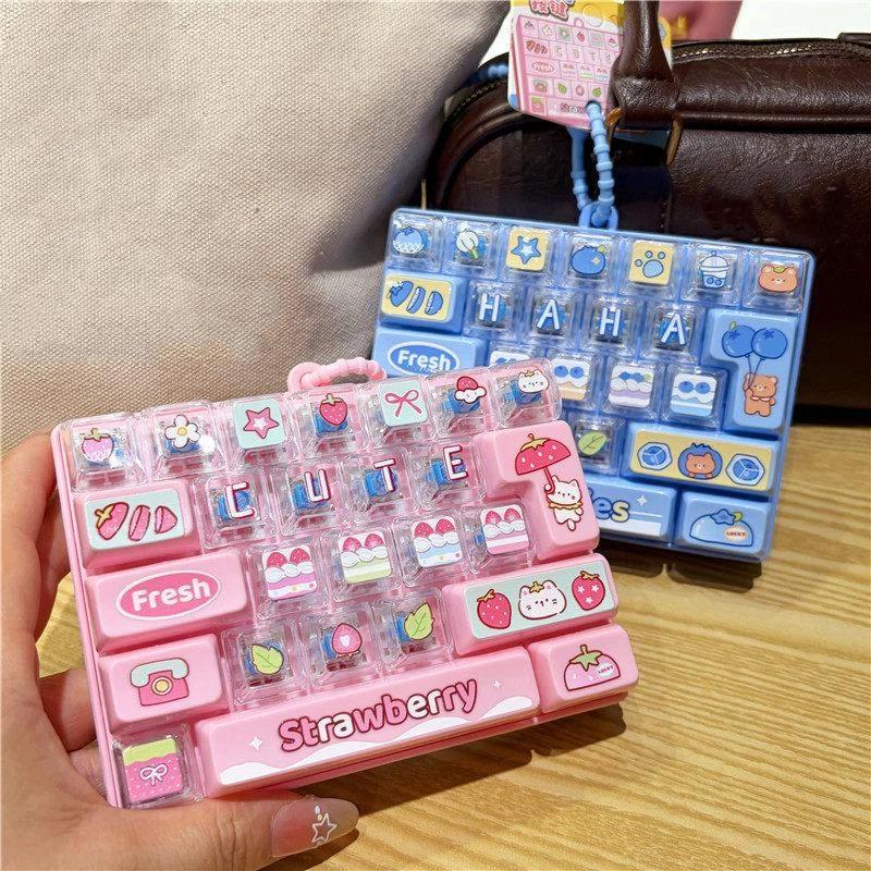 Cute Anti-Anxiety Decompression Toy 26 Key Clicker Fidget Toy Lightweight Bag Pendant Stress Relief For Kids Gifts Desk Decor