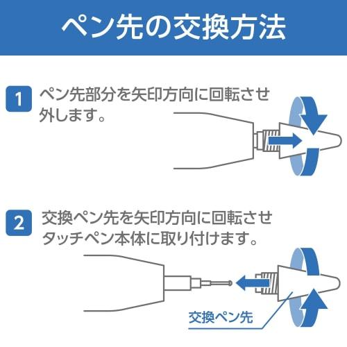 ELECOM Touch Pen Replacement Nib 3 Pieces (P-TPACSTAP02WH Only) White P-TIPACSTAP02WH