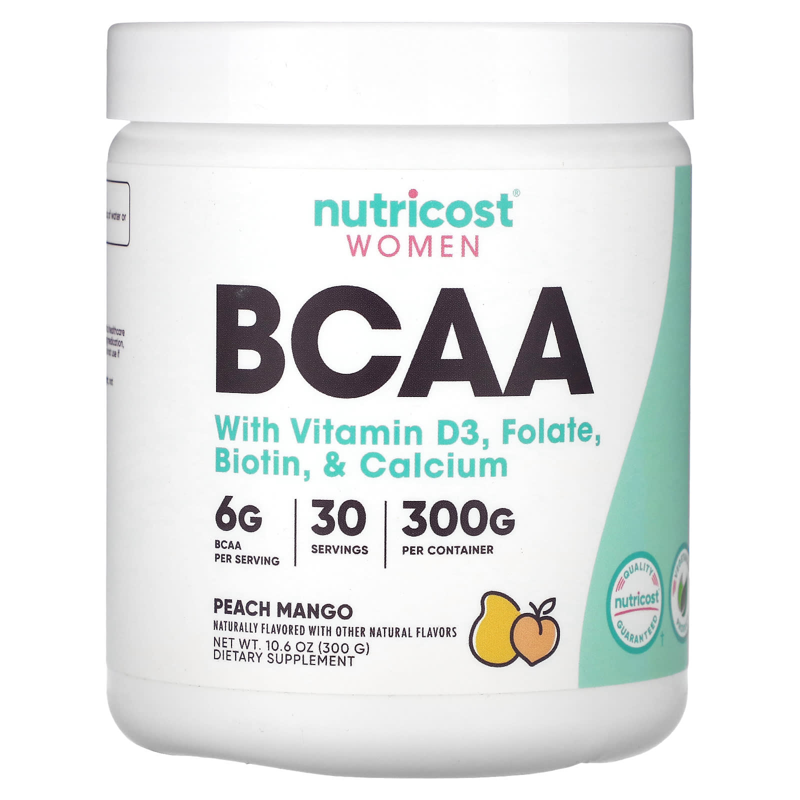 

Nutricost, Women, BCAA, Peach Mango, 10.6 oz (300 g)
