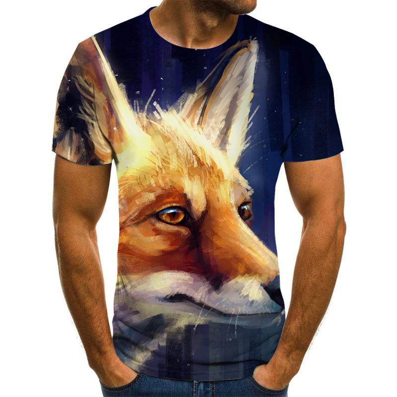 Spring Summer Men's Women's Printed T-shirt Watercolor Cat Art 3D T-shirt Large Size Shirts