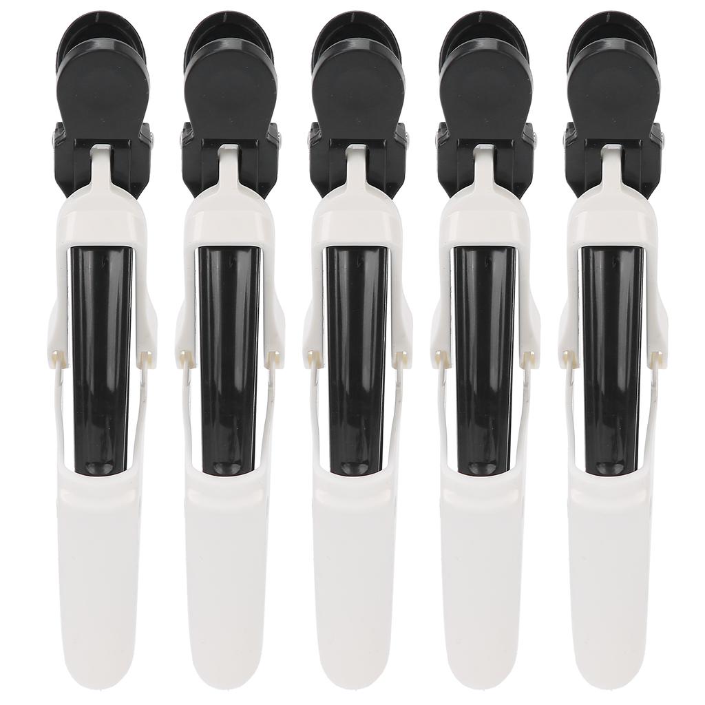 5 Pcs Professional Styling Hairpins NonSlip Plain Hair Sectioning Clips Hair Cutting Clips(Black White )