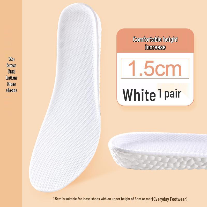 Boost Popcorn Height-Increasing Insoles for Men & Women - Breathable, Sweat-Absorbent, Flexible, Soft, Lightweight Sports Inner Height Enhance Pad