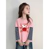 Foreign Trade Children's Long-Sleeved T-Shirt, Stylish Top, Cartoon Two-Piece Style for Toddlers, Baby Girl's Base Shirt, Trendy