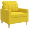 4 Piece Sofa Set with Footstool Light Yellow Fabric
