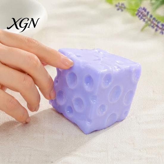 Cheese Sensory Tools Blueberry Squeeze Toy, Stress Relief Block Slow Soft Toy Rising Cube Pinch for Home Office Focus Aid Fidget