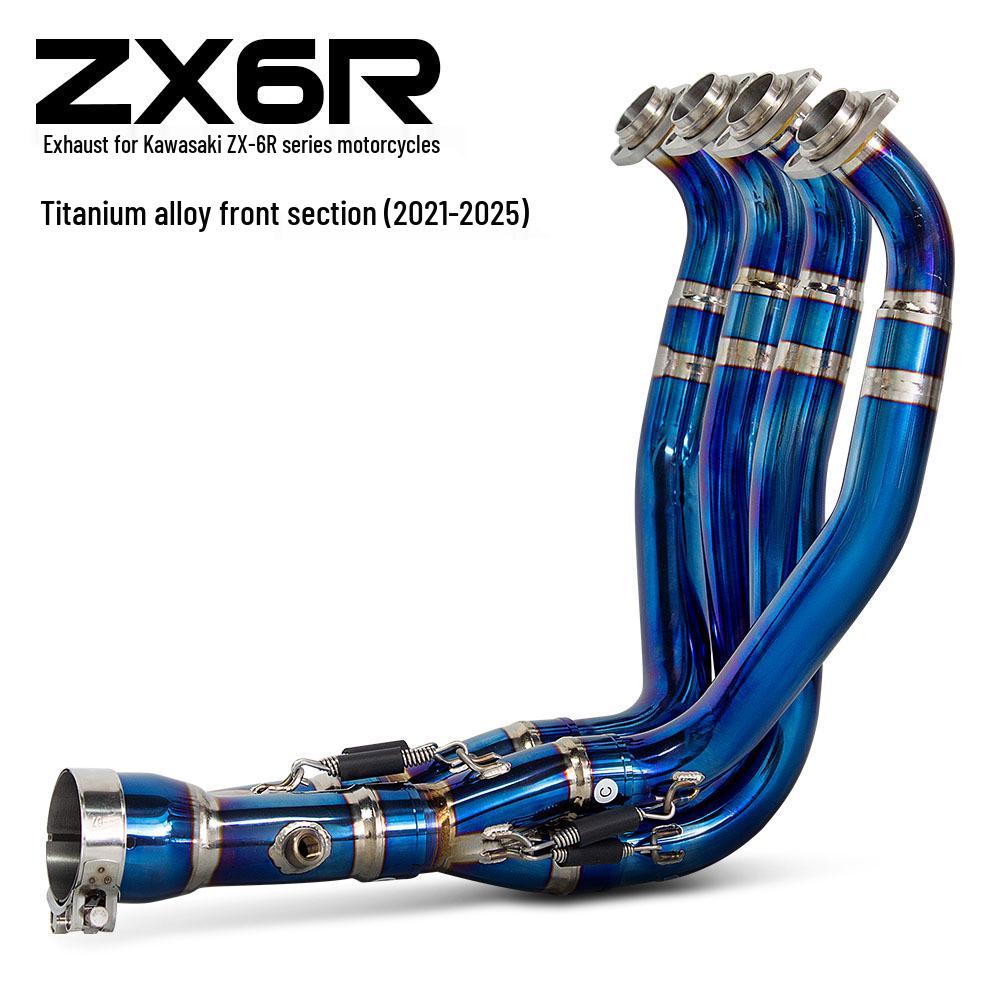 Kawasaki ZX6R Titanium Front Exhaust Pipe for 2021-2025 Models