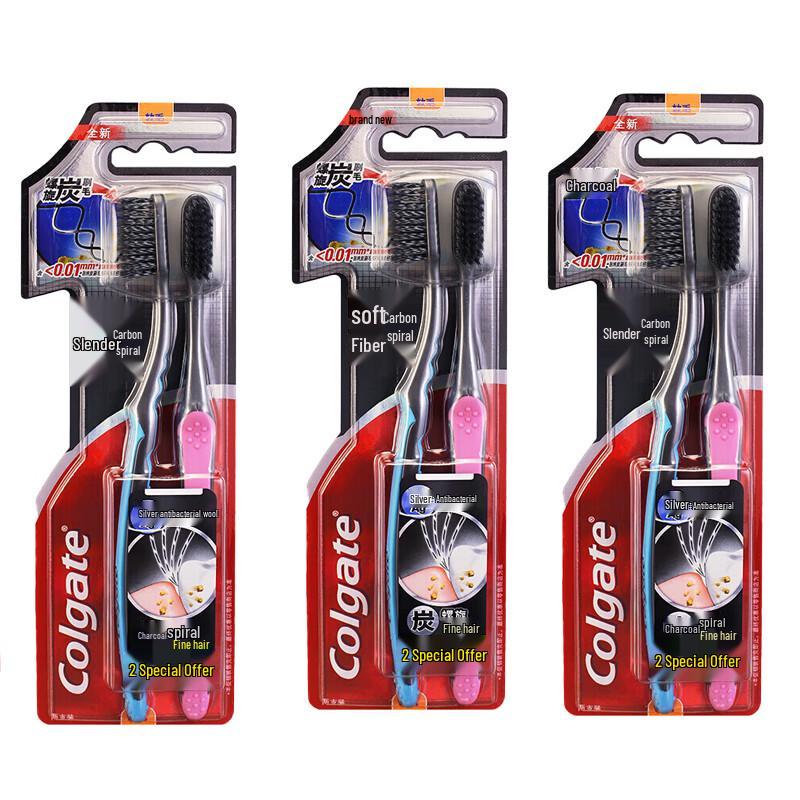 Colgate Slim Soft Charcoal Spiral Toothbrush, 6-Pack