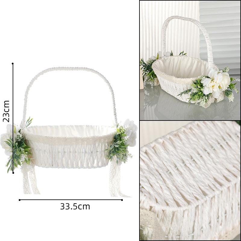 Svatební dekorace Košík pro družičku Svatební květina Rozhazovací košík na květiny Košík na okvětní lístky