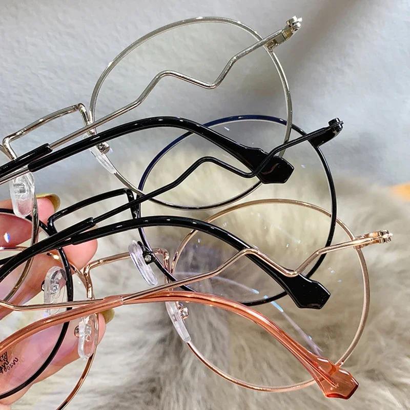 Women'S Glasses Alloy Popular Square Eyeglasses Ultralight Trendy Korean Clear Frame Metal Glasses
