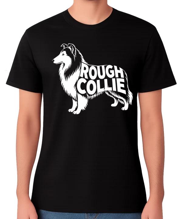 Rough Collie Dog Graphic T-Shirt Pet Lover Breed Art Unisex Tee L