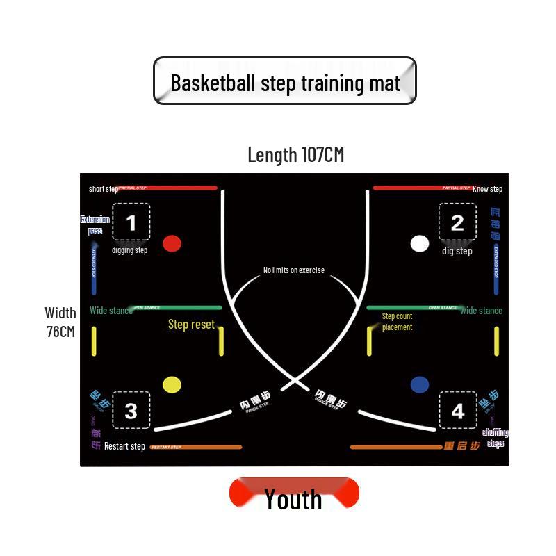 Covor de antrenament pentru baschet antiderapant, extra mare, gros, cu reducere a zgomotului – Rebound excelent și covor de cauciuc flexibil pentru joc de picioare