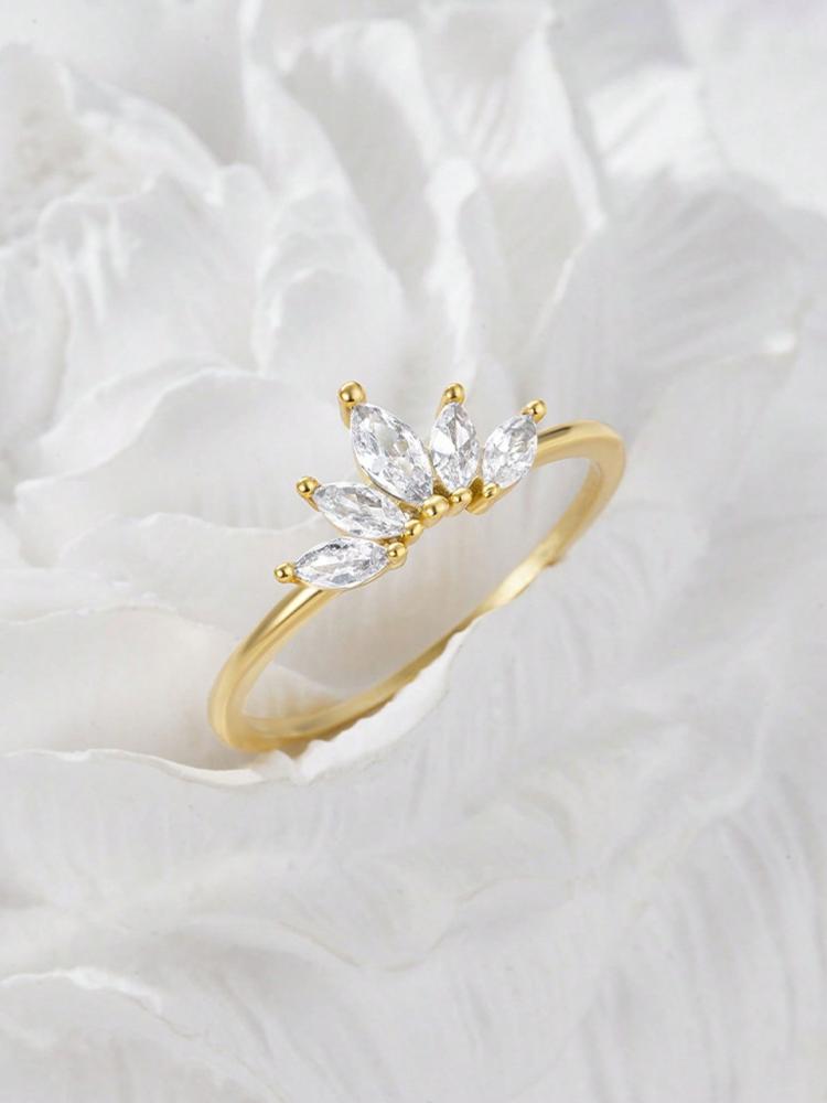 925 Sterling Silver Personalized Simplicity Crown Zircon Ring For Women Engagement Wedding Luxury High Quality Fine Jewelry