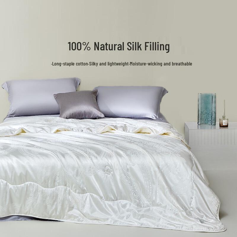 LOVO Luolai 100% Mulberry Silk Jacquard Summer Quilt 150cm x 215cm
