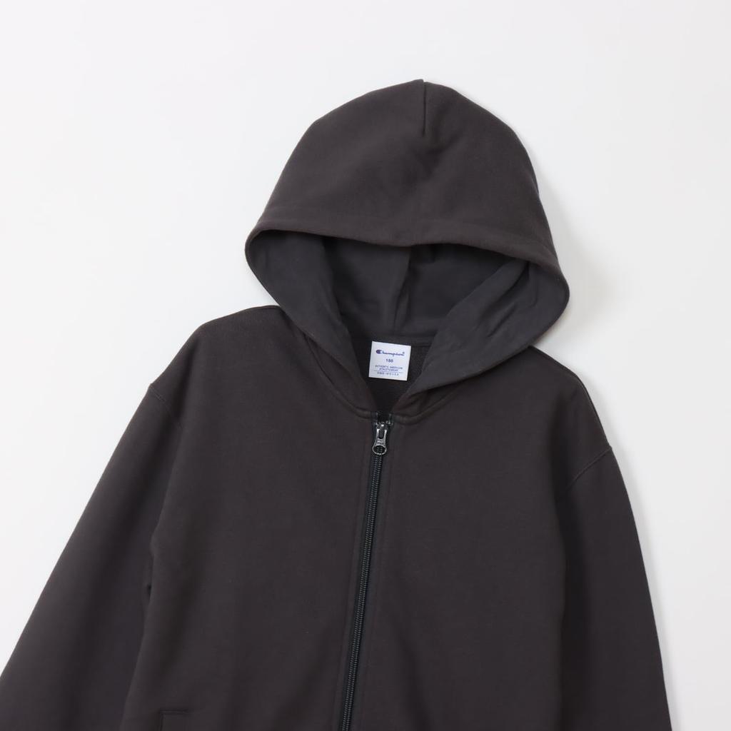 Champion Long Sleeve Cotton Fleece Zip Hooded Sweatshirt with Script Basic Design Kids' 100% Logo, (CK-A102-055-140)