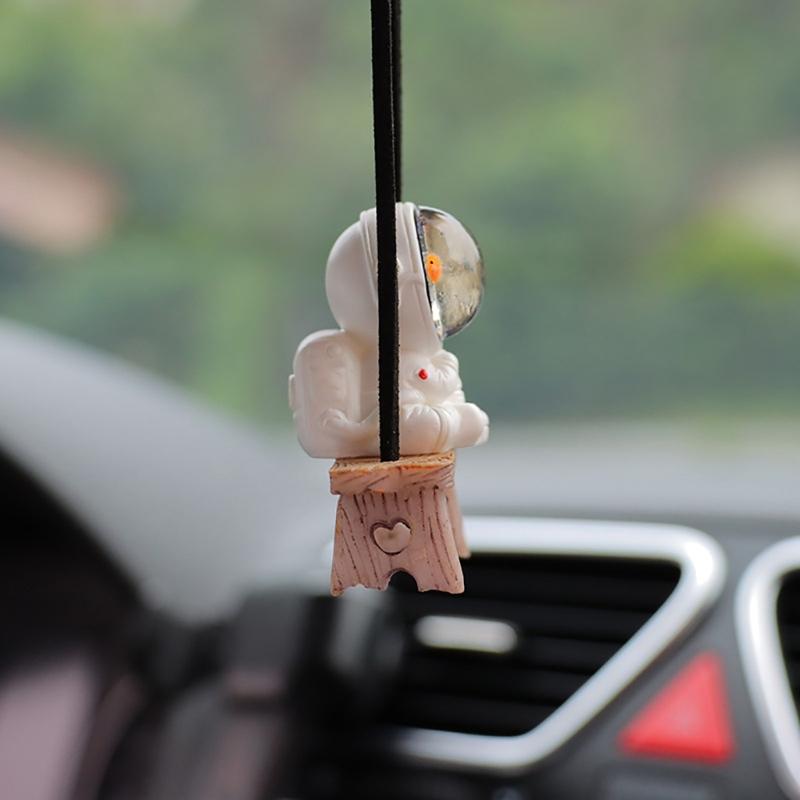 Cute Decoration Pendant Cartoon Astronaut Car Rearview Mirrors Hanging Pendant