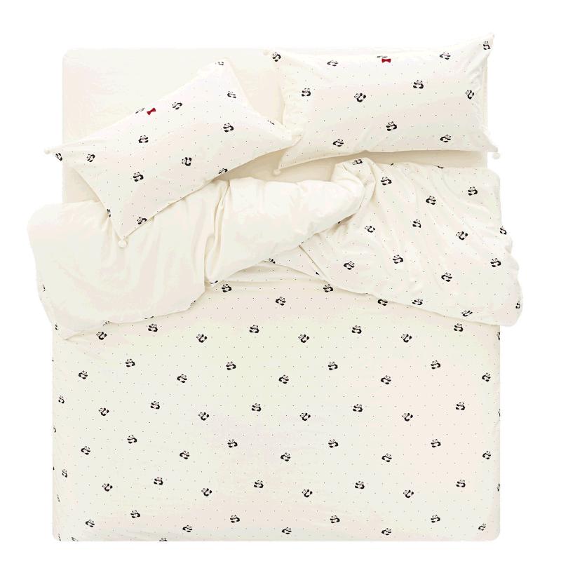 The Beast Shop Panda Pompom Cotton Bedding Set 1.8m Bed (Duvet 220x240cm)