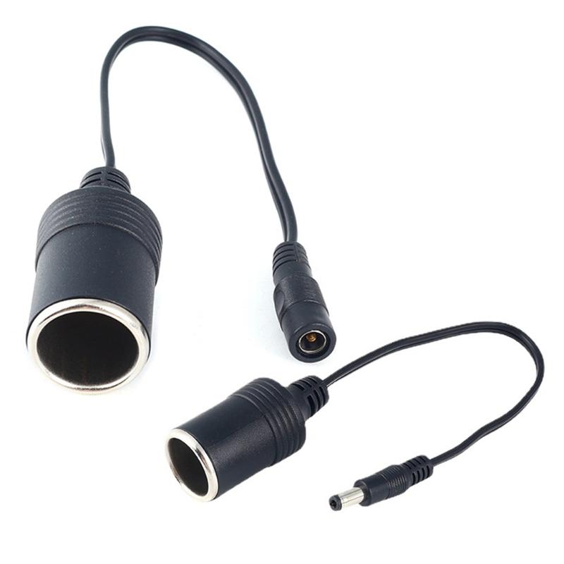 Adaptador de tomada macho/fêmea para acendedor de cigarro de carro para tomada DC de 5,5 mm x 2,1 mm para carregador de carro UPS bateria reserva